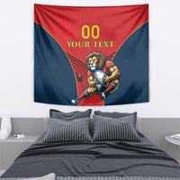 Custom Spain Rugby Tapestry Los Leones Lion Mascot - Wonder Print Shop