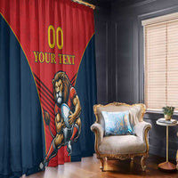Custom Spain Rugby Window Curtain Los Leones Lion Mascot - Wonder Print Shop