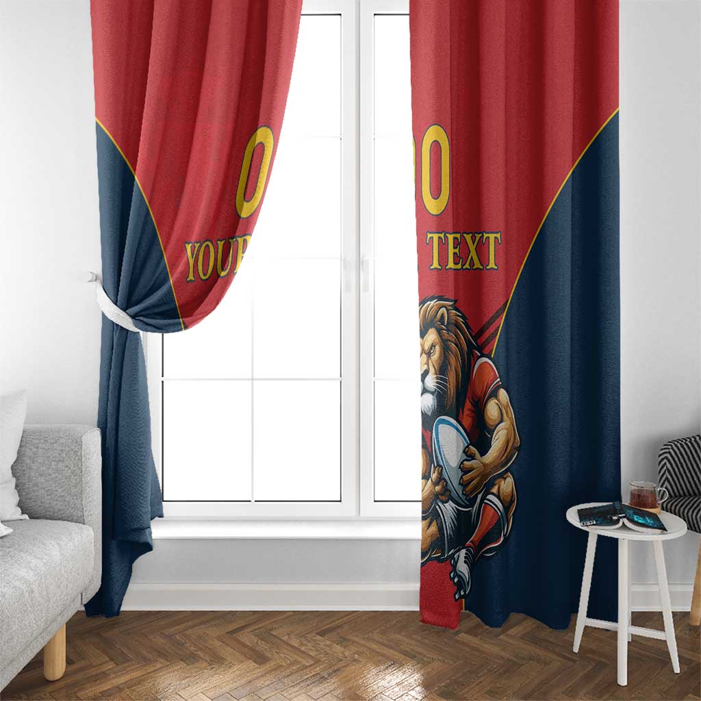 Custom Spain Rugby Window Curtain Los Leones Lion Mascot - Wonder Print Shop