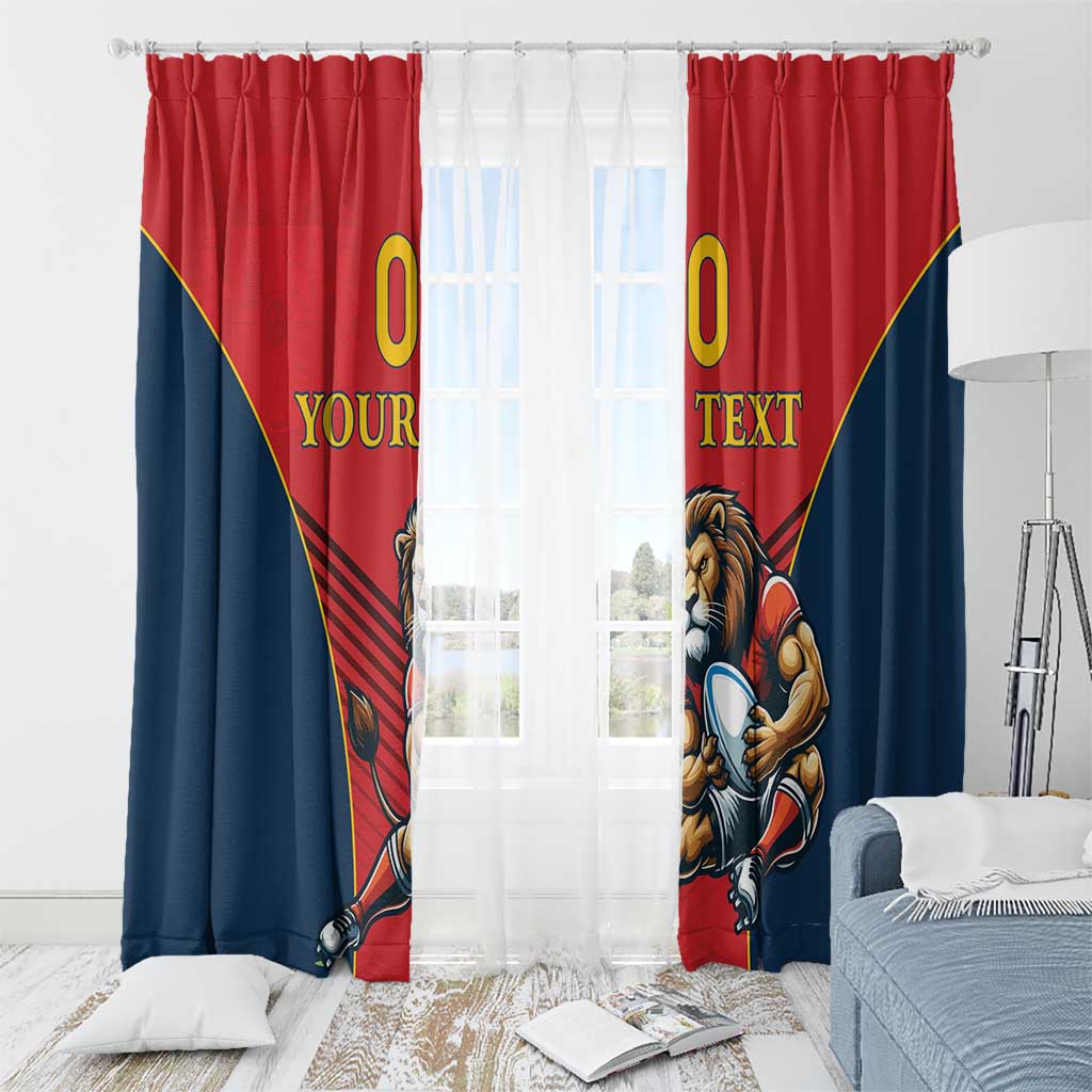Custom Spain Rugby Window Curtain Los Leones Lion Mascot - Wonder Print Shop