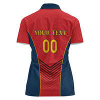 Custom Spain Rugby Women Polo Shirt Los Leones Lion Mascot - Wonder Print Shop