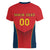 Custom Spain Rugby Women V-Neck T-Shirt Los Leones Lion Mascot - Wonder Print Shop