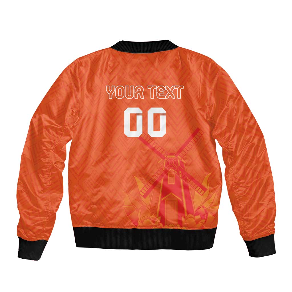 Custom Netherlands Rugby Bomber Jacket Windmill and Tulips With Jersey Pattern