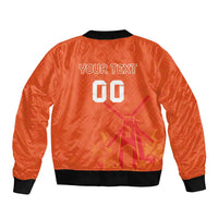Custom Netherlands Rugby Bomber Jacket Windmill and Tulips With Jersey Pattern