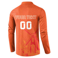 Custom Netherlands Rugby Button Sweatshirt Windmill and Tulips With Jersey Pattern