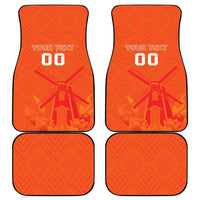 Custom Netherlands Rugby Car Mats Windmill and Tulips With Jersey Pattern LT18