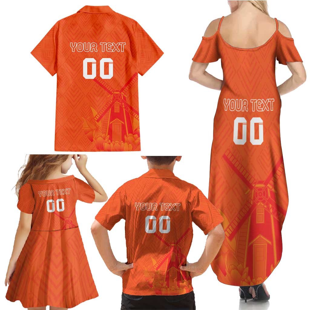 Custom Netherlands Rugby Family Matching Summer Maxi Dress and Hawaiian Shirt Windmill and Tulips With Jersey Pattern - Wonder Print Shop