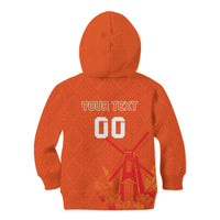 Custom Netherlands Rugby Kid Hoodie Windmill and Tulips With Jersey Pattern - Wonder Print Shop