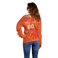 Custom Netherlands Rugby Off Shoulder Sweater Windmill and Tulips With Jersey Pattern - Wonder Print Shop