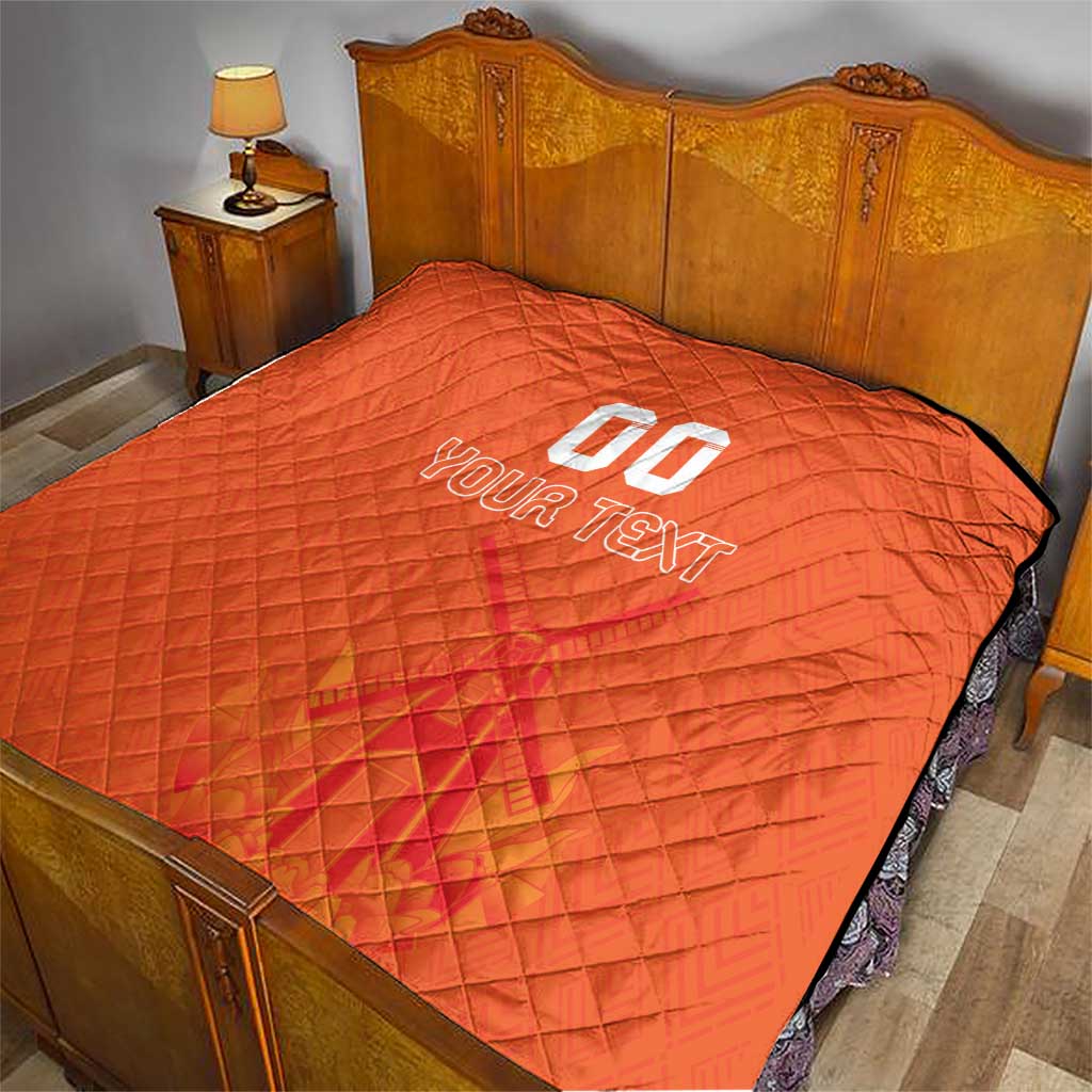 Custom Netherlands Rugby Quilt Windmill and Tulips With Jersey Pattern - Wonder Print Shop