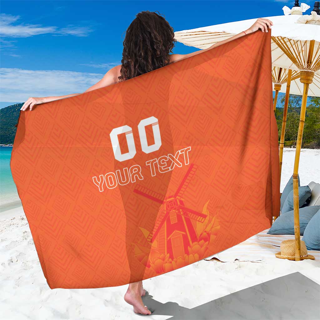 Custom Netherlands Rugby Sarong Windmill and Tulips With Jersey Pattern - Wonder Print Shop