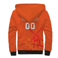 Custom Netherlands Rugby Sherpa Hoodie Windmill and Tulips With Jersey Pattern - Wonder Print Shop