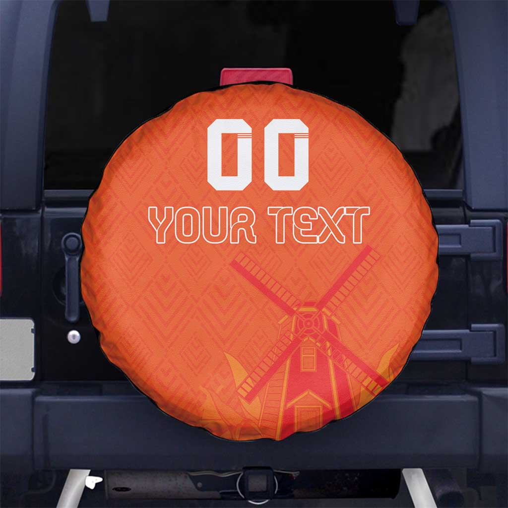 Custom Netherlands Rugby Spare Tire Cover Windmill and Tulips With Jersey Pattern - Wonder Print Shop
