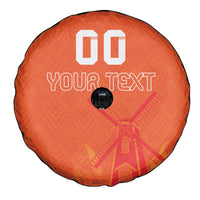 Custom Netherlands Rugby Spare Tire Cover Windmill and Tulips With Jersey Pattern - Wonder Print Shop
