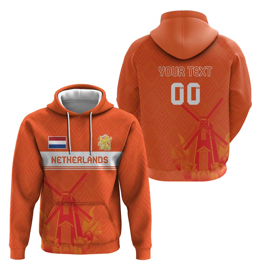 Custom Netherlands Rugby Zip Hoodie Windmill and Tulips With Jersey Pattern - Wonder Print Shop