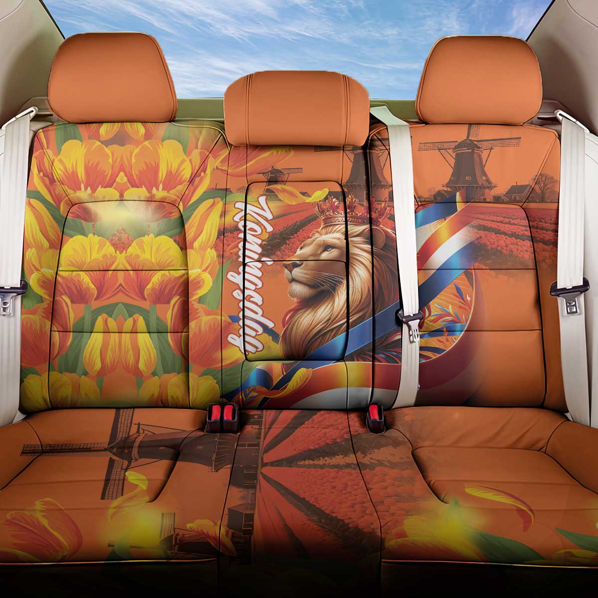 Netherlands Koningsdag Back Car Seat Cover Dutch Lion of Royal Pride