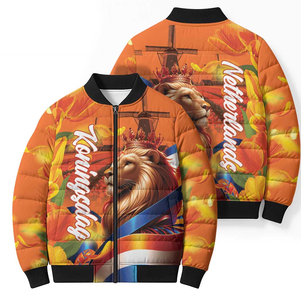 Netherlands Koningsdag Bomber Puffer Jacket Dutch Lion of Royal Pride