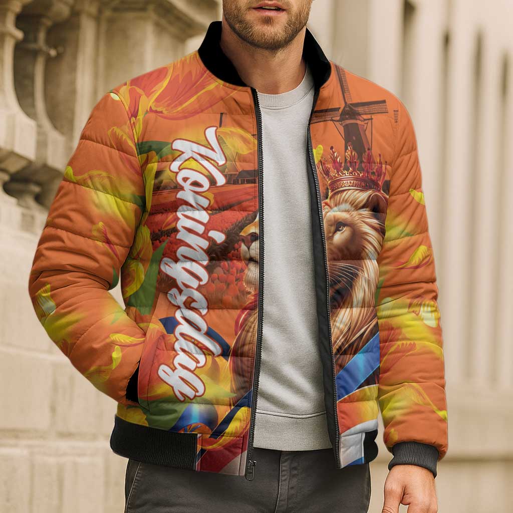 Netherlands Koningsdag Bomber Puffer Jacket Dutch Lion of Royal Pride