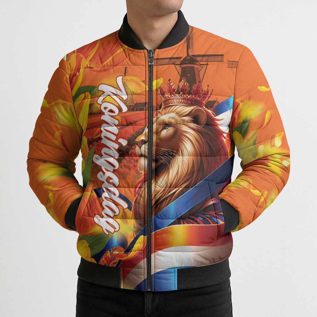 Netherlands Koningsdag Bomber Puffer Jacket Dutch Lion of Royal Pride