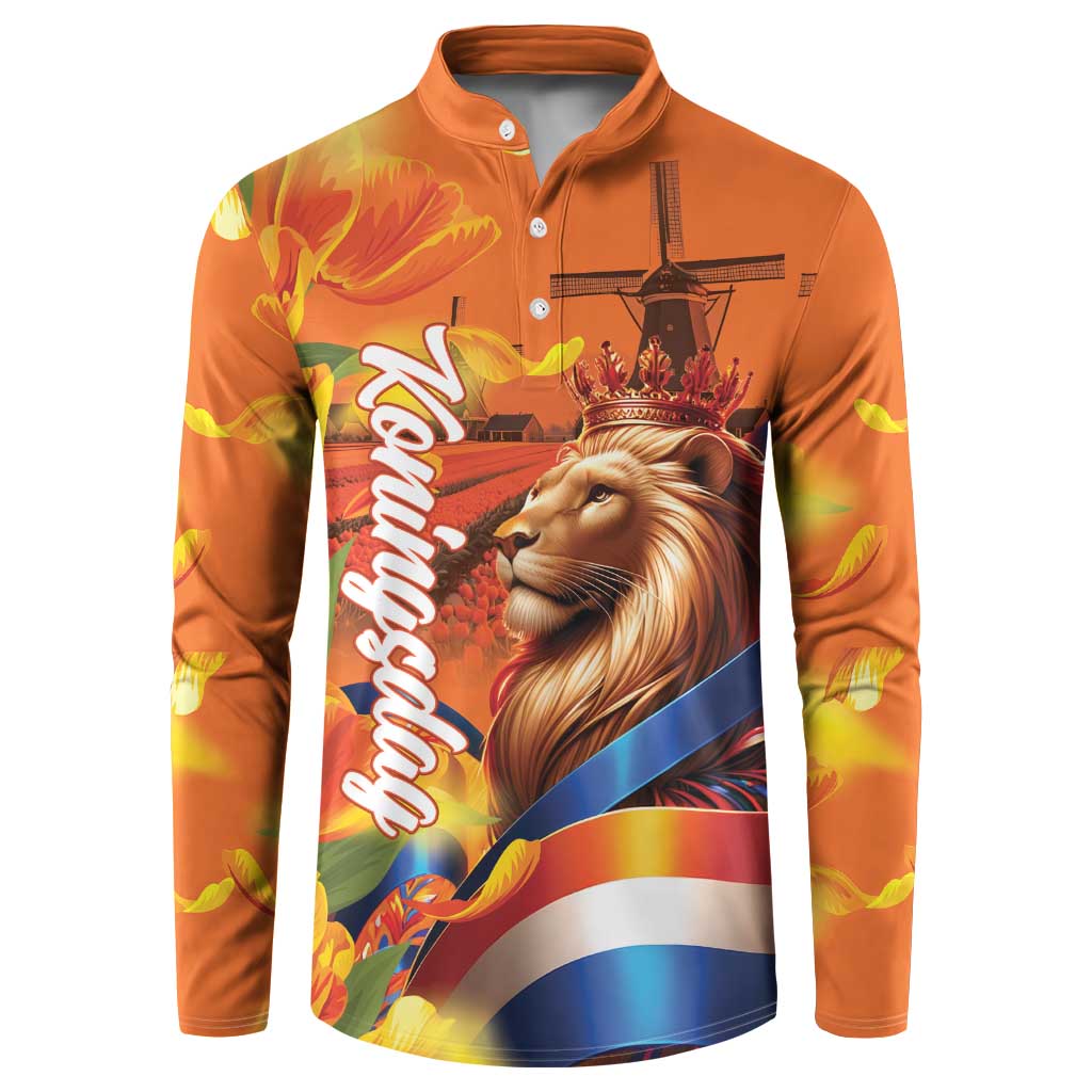 Netherlands Koningsdag Button Sweatshirt Dutch Lion of Royal Pride