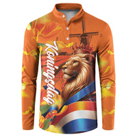Netherlands Koningsdag Button Sweatshirt Dutch Lion of Royal Pride