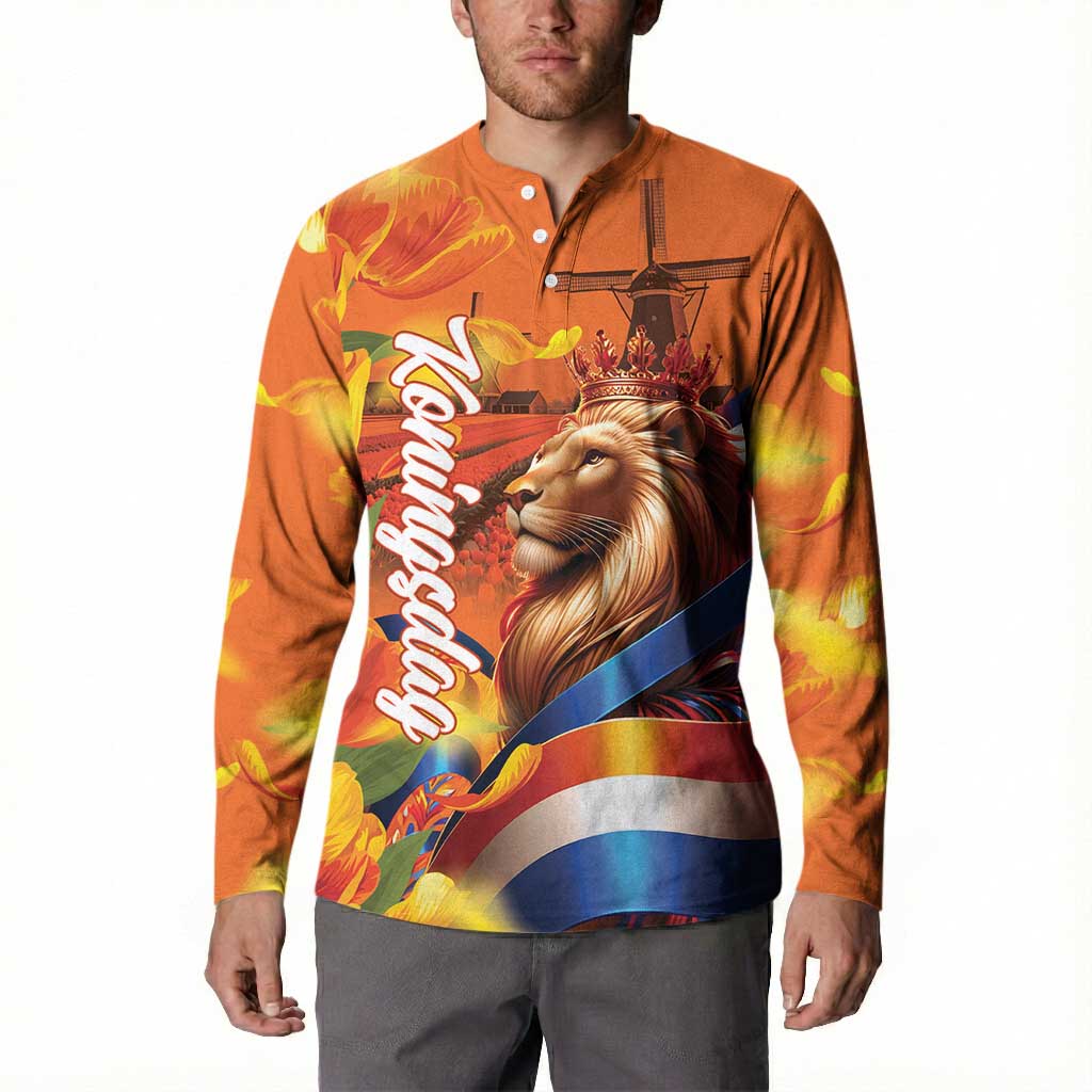 Netherlands Koningsdag Button Sweatshirt Dutch Lion of Royal Pride