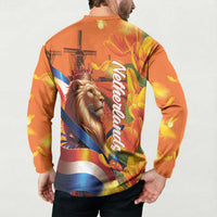 Netherlands Koningsdag Button Sweatshirt Dutch Lion of Royal Pride