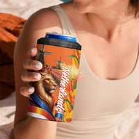 Netherlands Koningsdag 4 in 1 Can Cooler Tumbler Dutch Lion of Royal Pride