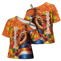Netherlands Koningsdag Cross Shoulder Shirt Dutch Lion of Royal Pride