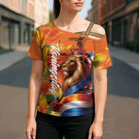 Netherlands Koningsdag Cross Shoulder Shirt Dutch Lion of Royal Pride