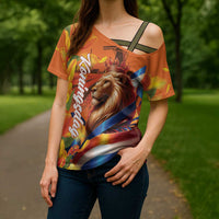 Netherlands Koningsdag Cross Shoulder Shirt Dutch Lion of Royal Pride
