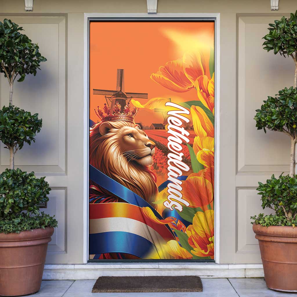 Netherlands Koningsdag Door Cover Dutch Lion of Royal Pride