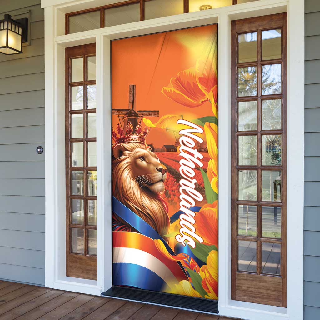 Netherlands Koningsdag Door Cover Dutch Lion of Royal Pride