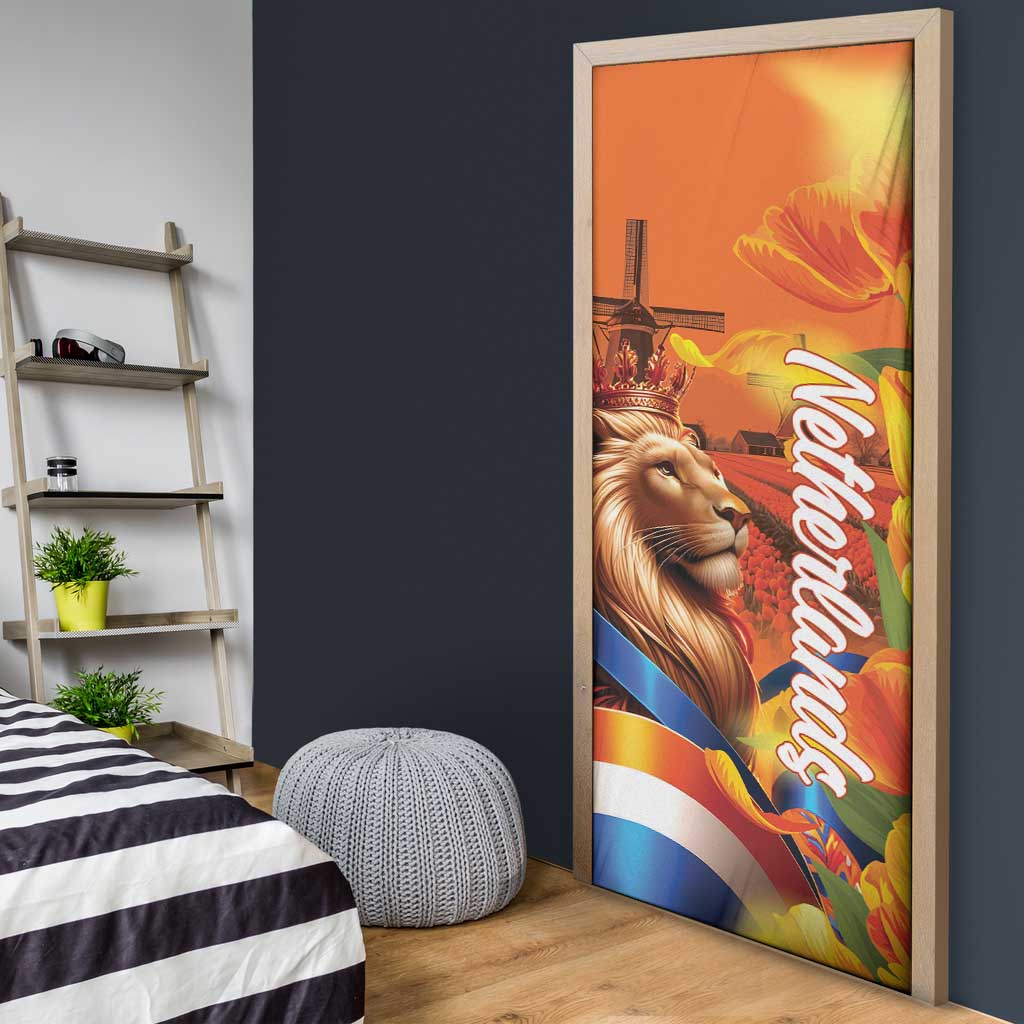 Netherlands Koningsdag Door Cover Dutch Lion of Royal Pride