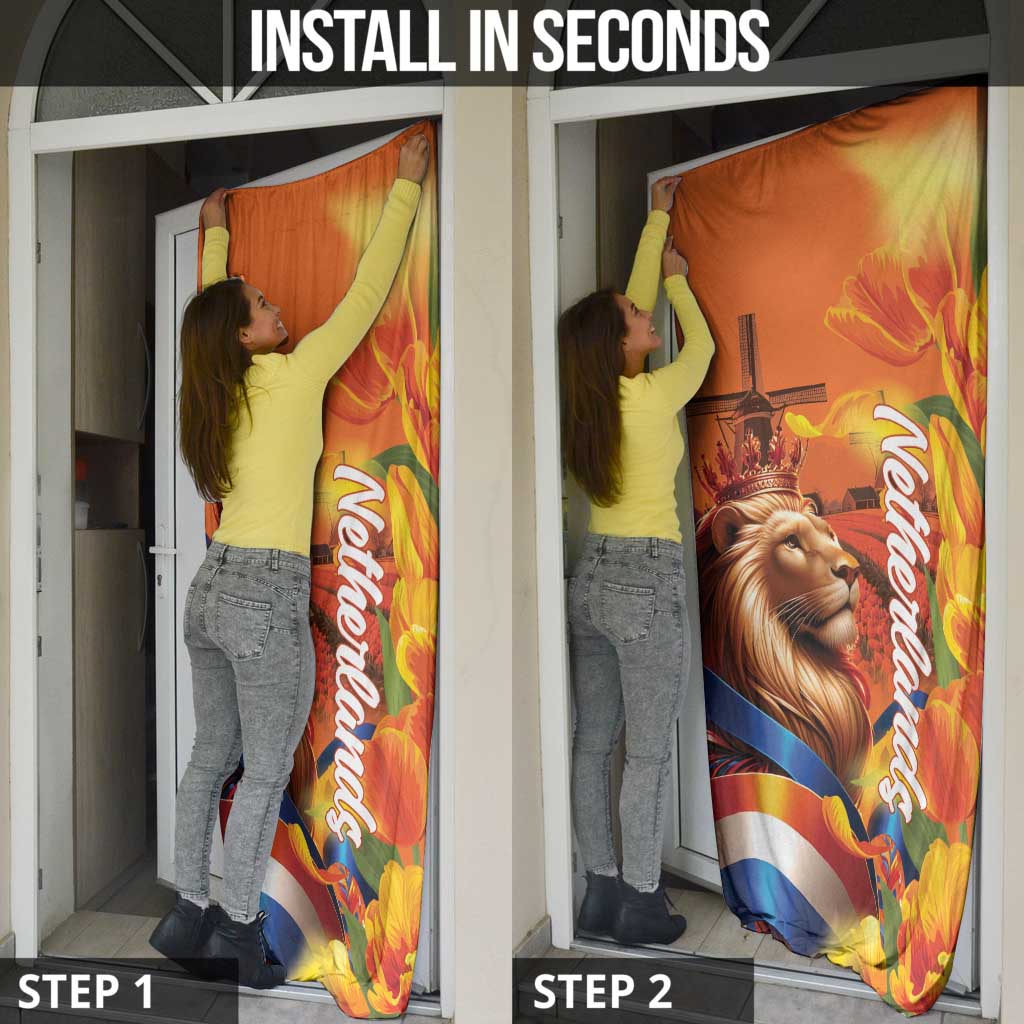 Netherlands Koningsdag Door Cover Dutch Lion of Royal Pride