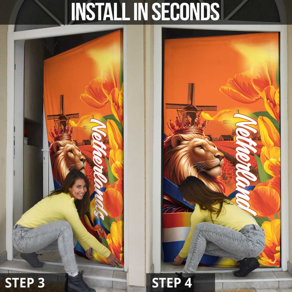 Netherlands Koningsdag Door Cover Dutch Lion of Royal Pride