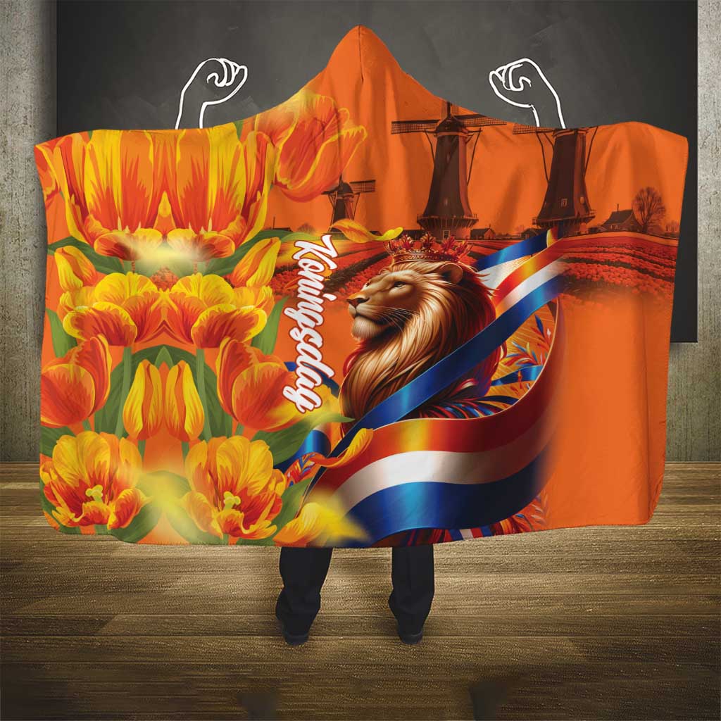 Netherlands Koningsdag Hooded Blanket Dutch Lion of Royal Pride