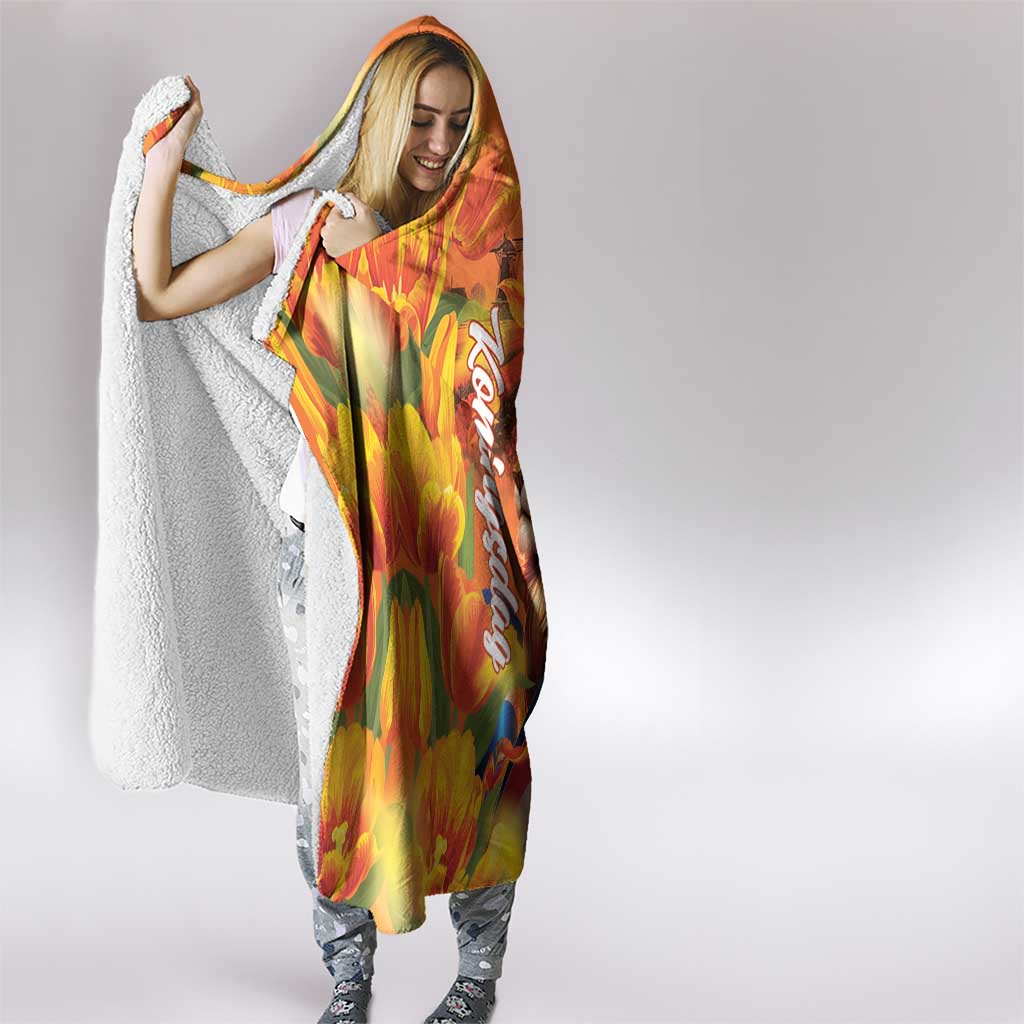 Netherlands Koningsdag Hooded Blanket Dutch Lion of Royal Pride