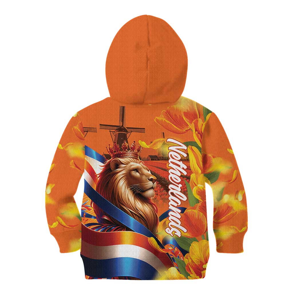 Netherlands Koningsdag Kid Hoodie Dutch Lion of Royal Pride