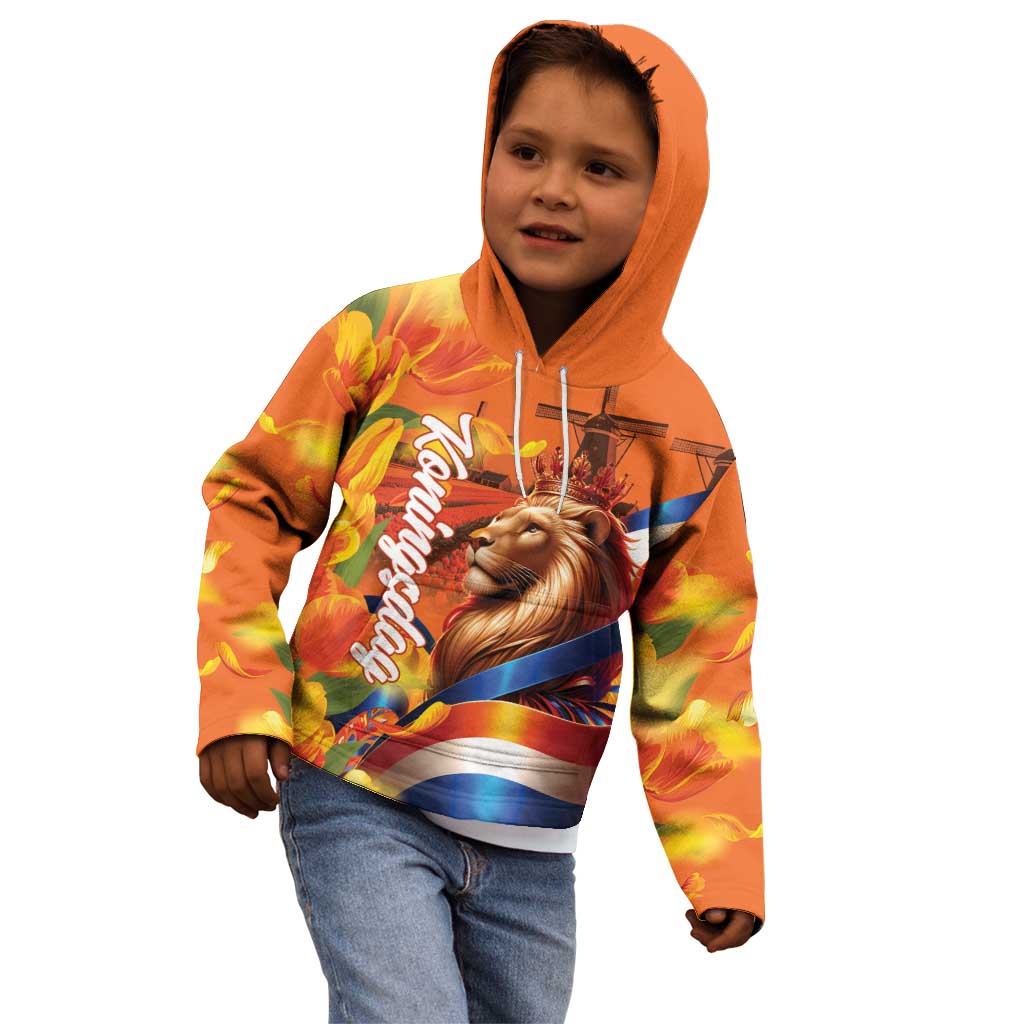 Netherlands Koningsdag Kid Hoodie Dutch Lion of Royal Pride