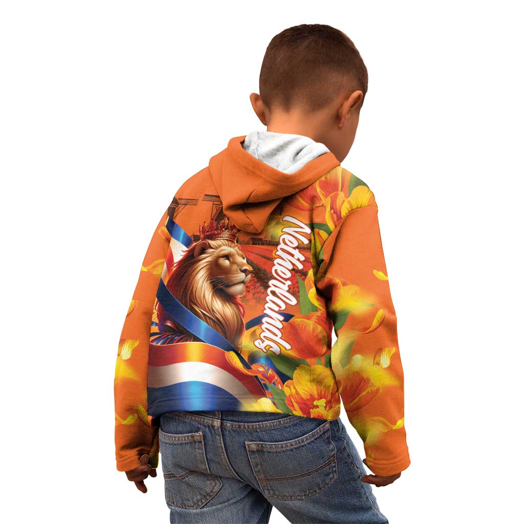 Netherlands Koningsdag Kid Hoodie Dutch Lion of Royal Pride