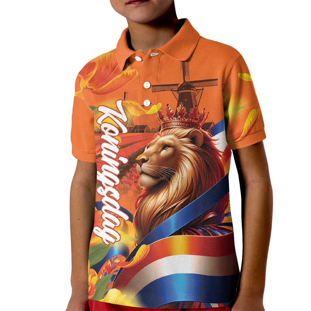 Netherlands Koningsdag Kid Polo Shirt Dutch Lion of Royal Pride