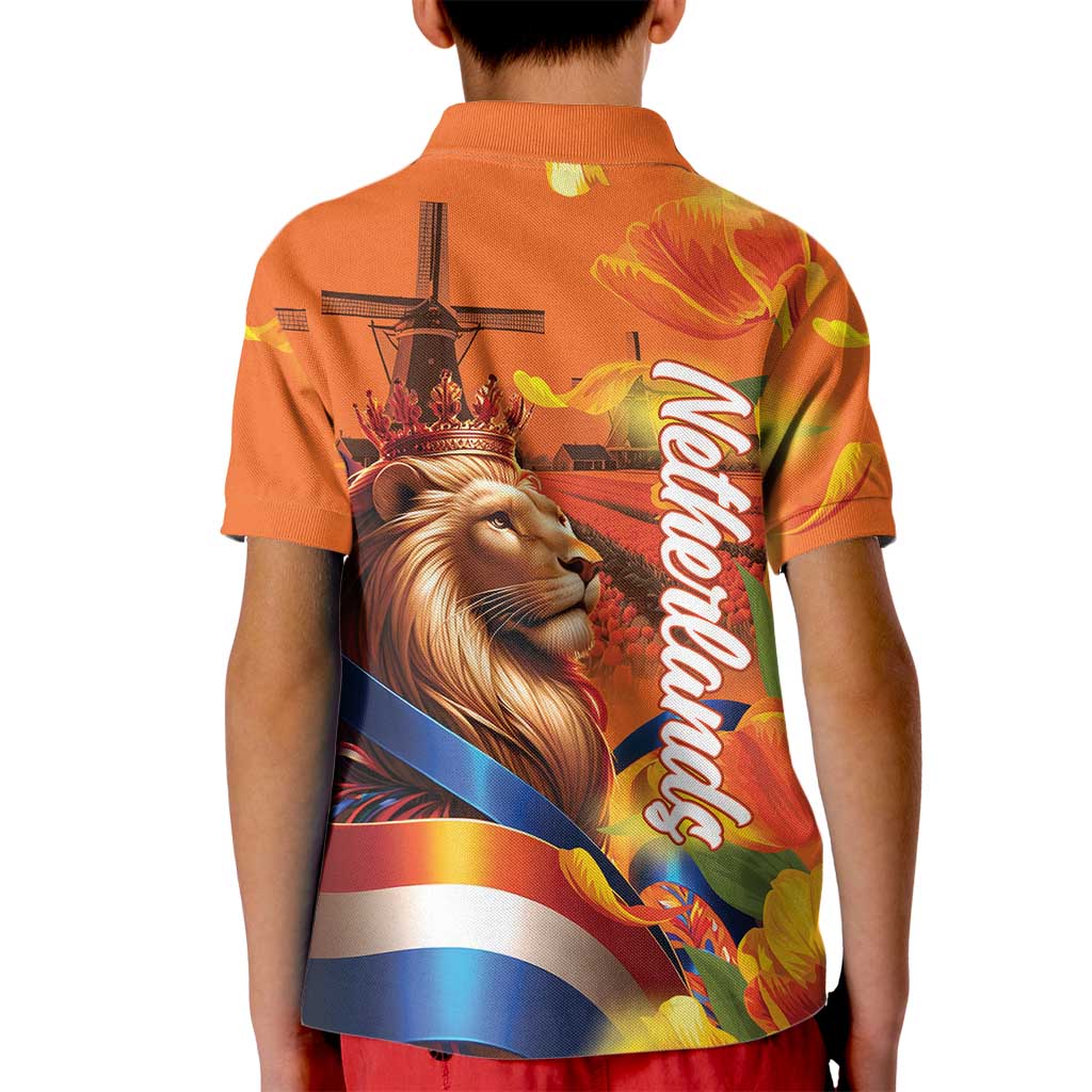 Netherlands Koningsdag Kid Polo Shirt Dutch Lion of Royal Pride