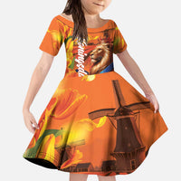 Netherlands Koningsdag Kid Short Sleeve Dress Dutch Lion of Royal Pride