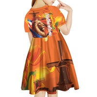 Netherlands Koningsdag Kid Short Sleeve Dress Dutch Lion of Royal Pride