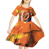 Netherlands Koningsdag Kid Short Sleeve Dress Dutch Lion of Royal Pride