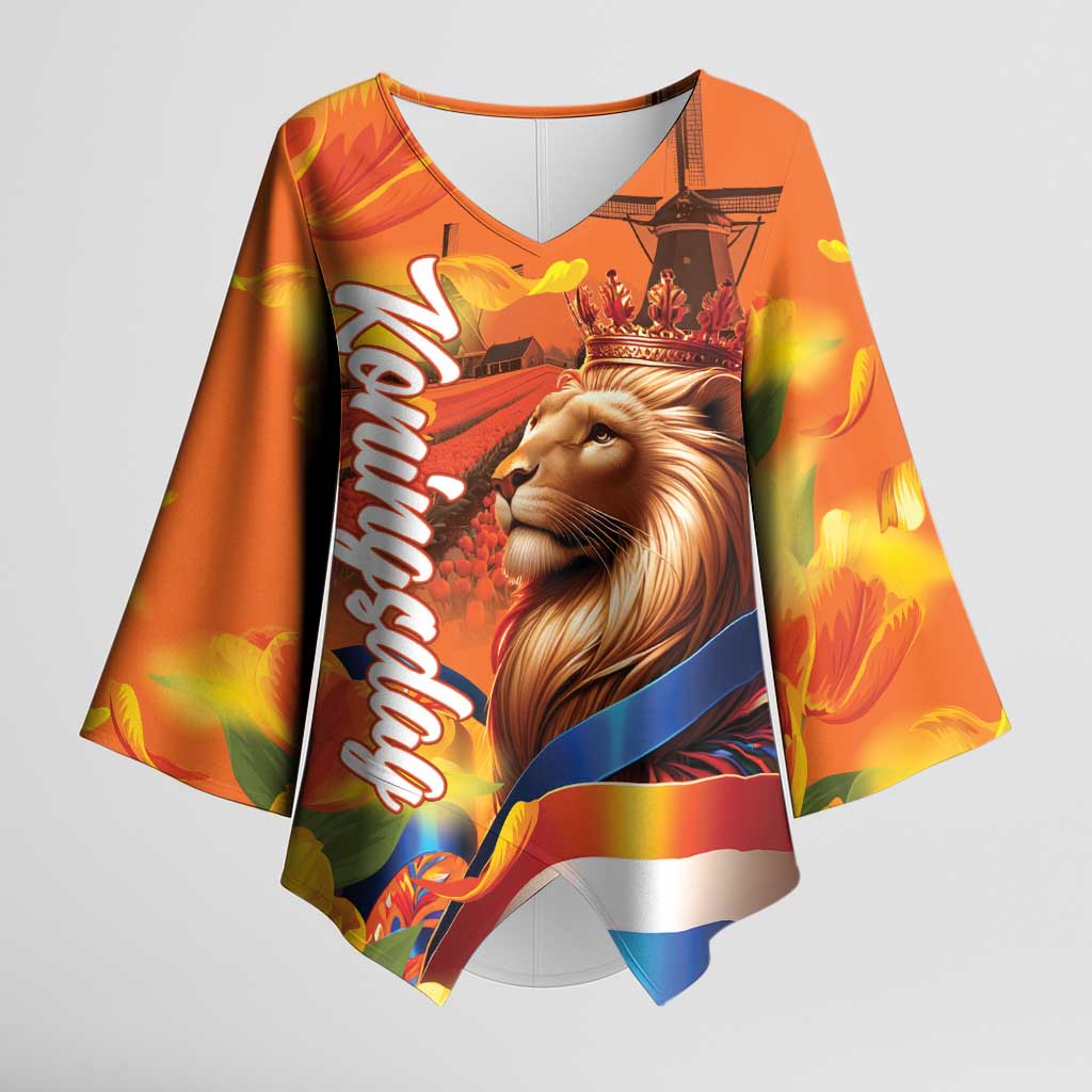 Netherlands Koningsdag Kimono Sleeve Blouse Dutch Lion of Royal Pride