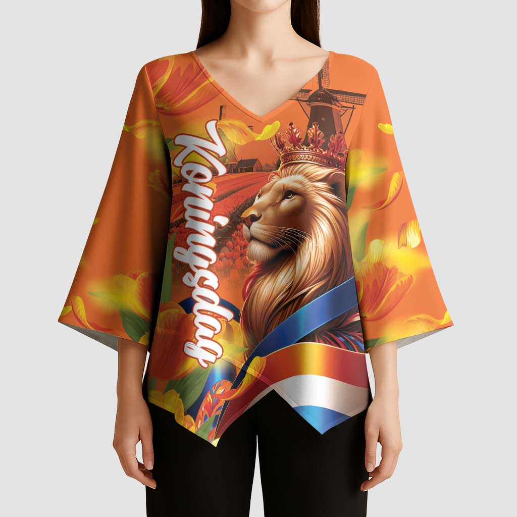Netherlands Koningsdag Kimono Sleeve Blouse Dutch Lion of Royal Pride