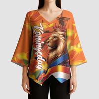 Netherlands Koningsdag Kimono Sleeve Blouse Dutch Lion of Royal Pride