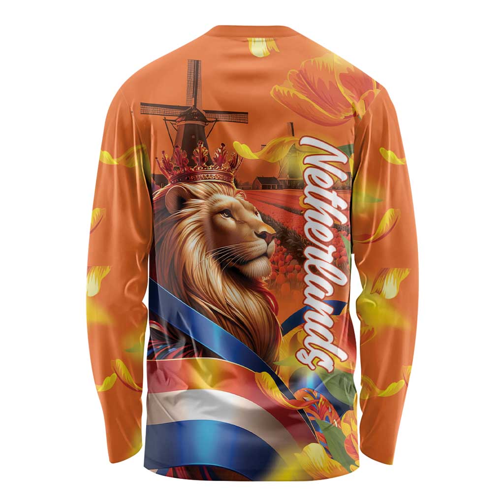 Netherlands Koningsdag Long Sleeve Shirt Dutch Lion of Royal Pride